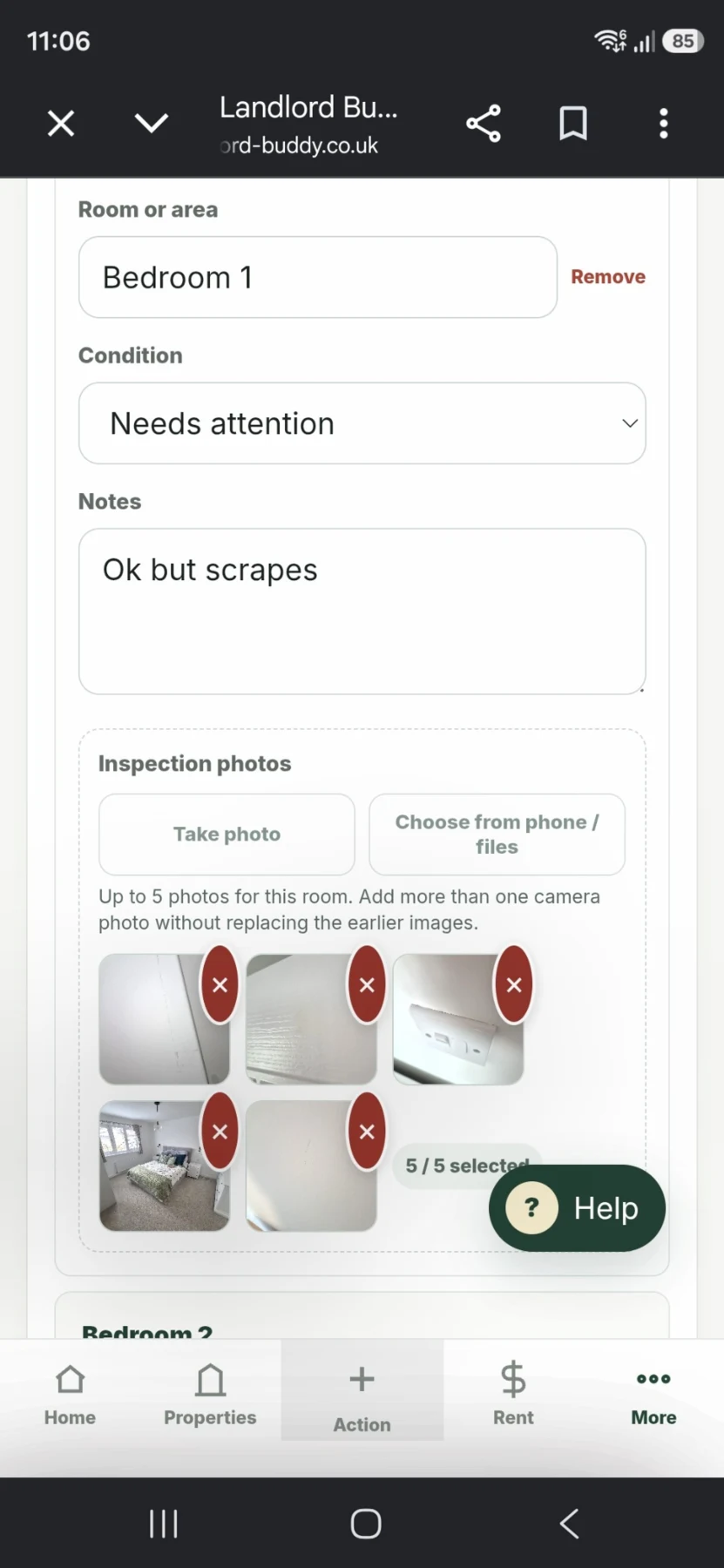 Landlord Buddy mobile inspection workflow