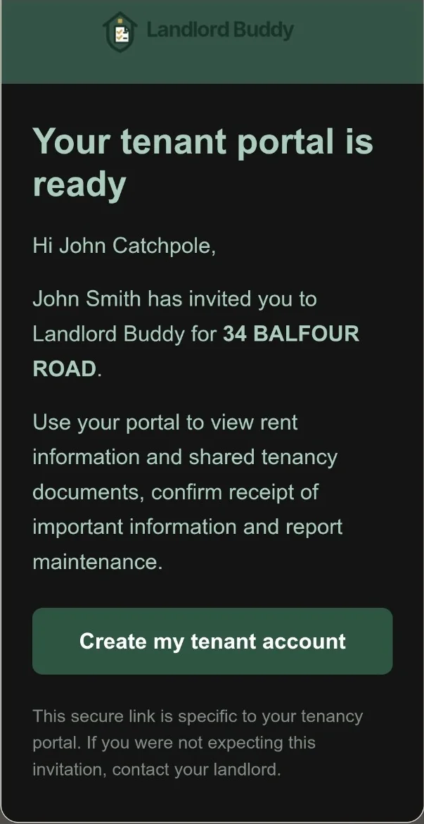 Tenant invitation